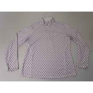 Rhoback Pullover Womens Sz L Performance Quarter Zip Pickleball Print